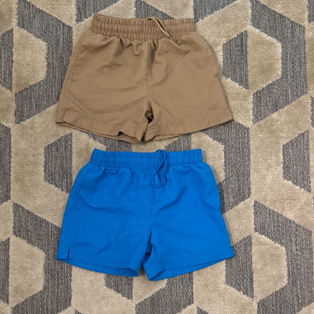 Kids Blue and Tan Shorts Set bcg